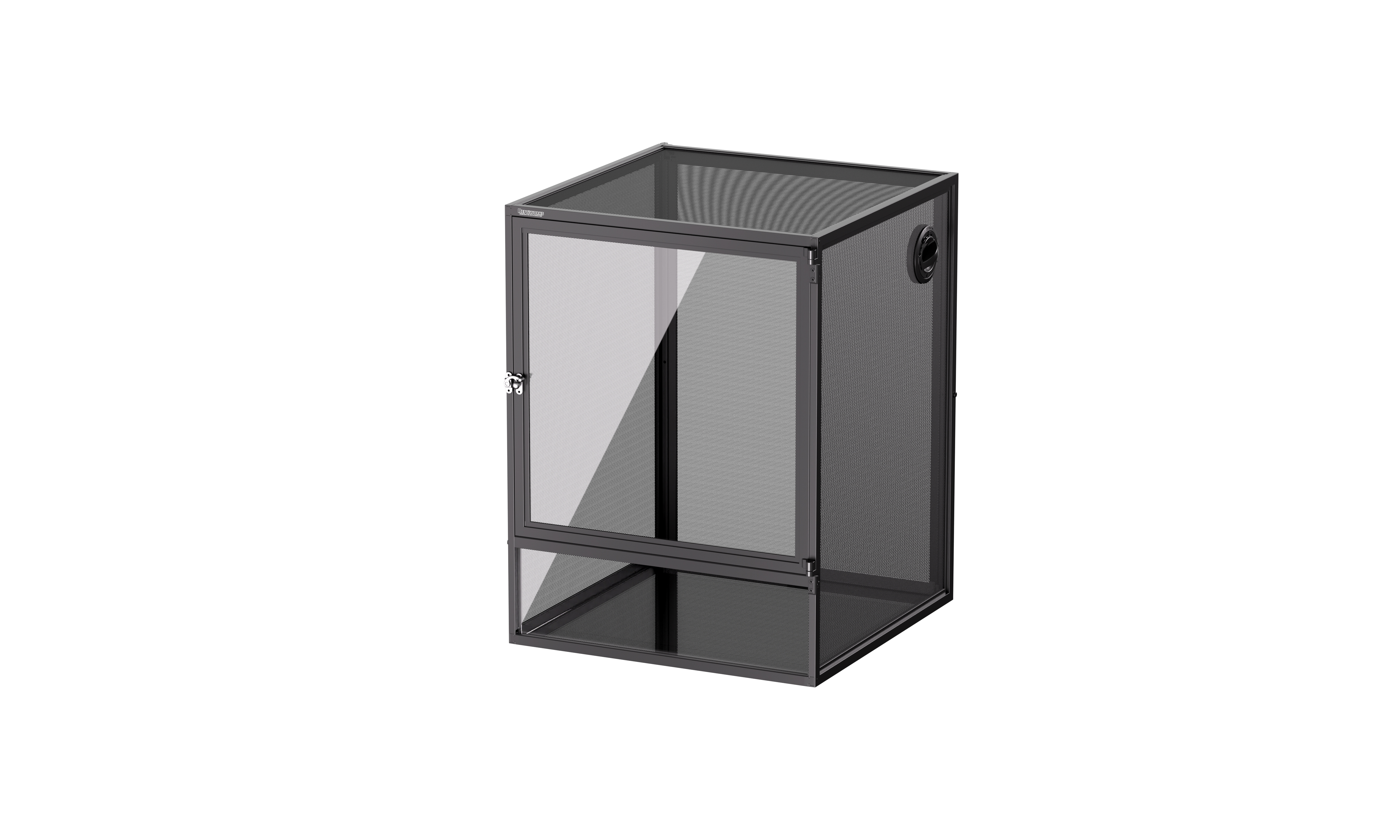 Reptiworks Deluxe Foldable Air Screen Cage - Front Full Open Acrylic Door450*450*600Mm / 17.7"X17.7"X23.6" Including Pvc Tray